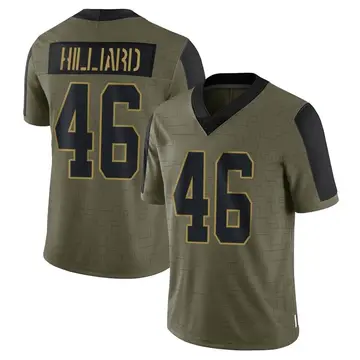 Nike Justin Hilliard Men's Limited Kansas City Chiefs Olive 2021 Salute To Service Jersey