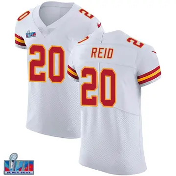 Nike Justin Reid Men's Elite Kansas City Chiefs White Vapor Untouchable Super Bowl LVII Patch Jersey