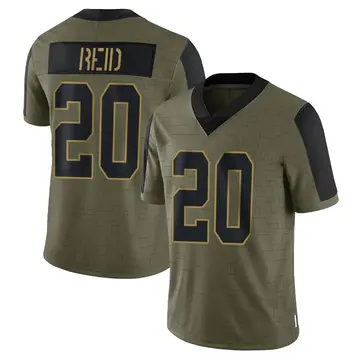 Nike Justin Reid Men's Limited Kansas City Chiefs Olive 2021 Salute To Service Jersey