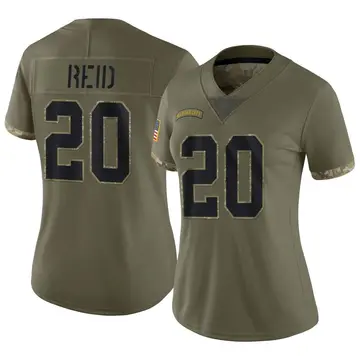 Nike Justin Reid Women's Limited Kansas City Chiefs Olive 2022 Salute To Service Jersey