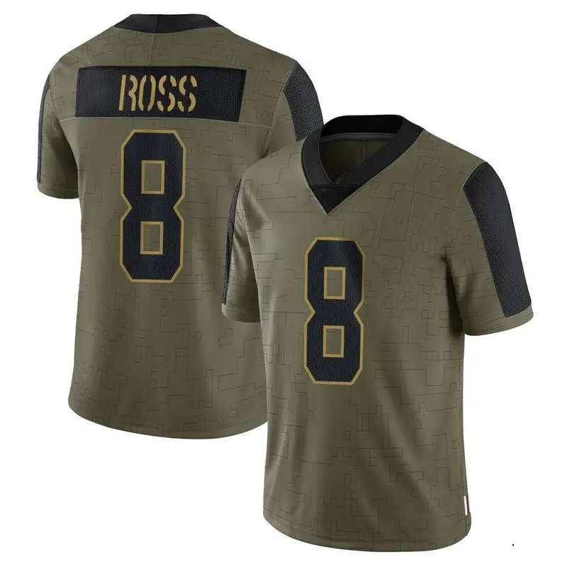 Nike Justyn Ross Men's Limited Kansas City Chiefs Olive 2021 Salute To Service Jersey