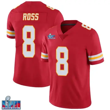 Nike Justyn Ross Men's Limited Kansas City Chiefs Red Team Color Vapor Untouchable Super Bowl LVII Patch Jersey