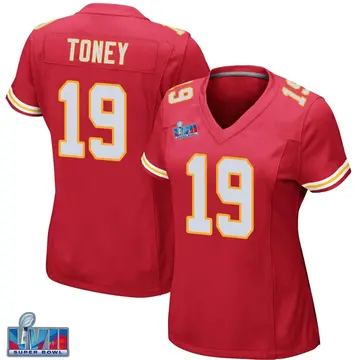 Nike Kadarius Toney Women's Game Kansas City Chiefs Red Team Color Super Bowl LVII Patch Jersey