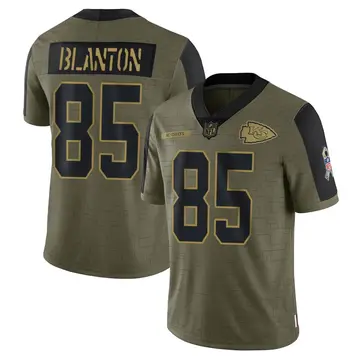 Nike Kendall Blanton Men's Limited Kansas City Chiefs Olive 2021 Salute To Service Jersey