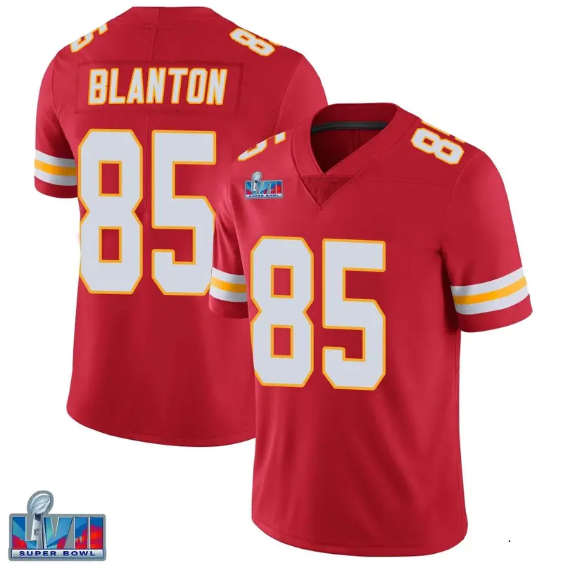 Nike Kendall Blanton Youth Limited Kansas City Chiefs Red Team Color Vapor Untouchable Super Bowl LVII Patch Jersey