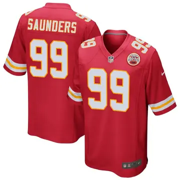 Nike Khalen Saunders Men's Game Kansas City Chiefs Red Team Color Jersey