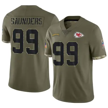 Nike Khalen Saunders Men's Limited Kansas City Chiefs Olive 2022 Salute To Service Jersey