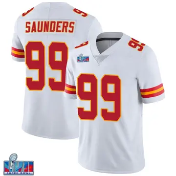 Nike Khalen Saunders Men's Limited Kansas City Chiefs White Vapor Untouchable Super Bowl LVII Patch Jersey