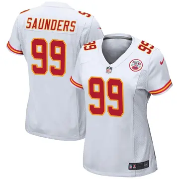 Nike Khalen Saunders Women's Game Kansas City Chiefs White Jersey