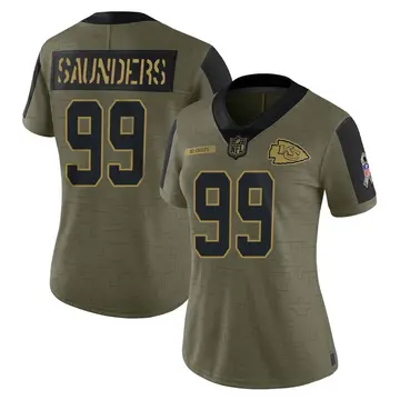 Nike Khalen Saunders Women's Limited Kansas City Chiefs Olive 2021 Salute To Service Jersey