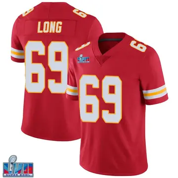 Nike Kyle Long Men's Limited Kansas City Chiefs Red Team Color Vapor Untouchable Super Bowl LVII Patch Jersey