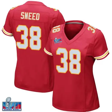 Nike L'Jarius Sneed Women's Game Kansas City Chiefs Red Team Color Super Bowl LVII Patch Jersey