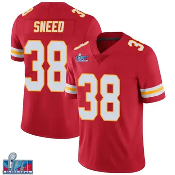 Nike L'Jarius Sneed Youth Limited Kansas City Chiefs Red Team Color Vapor Untouchable Super Bowl LVII Patch Jersey