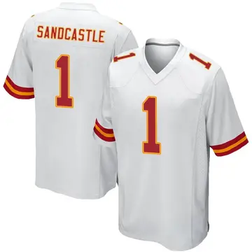 Nike Leon Sandcastle Youth Game Kansas City Chiefs White Jersey
