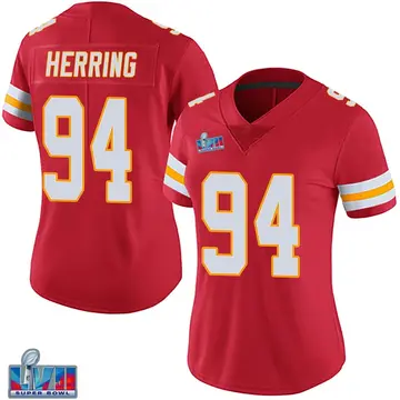 Nike Malik Herring Women's Limited Kansas City Chiefs Red Team Color Vapor Untouchable Super Bowl LVII Patch Jersey