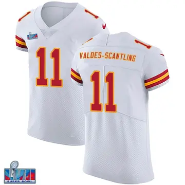 Nike Marquez Valdes-Scantling Men's Elite Kansas City Chiefs White Vapor Untouchable Super Bowl LVII Patch Jersey