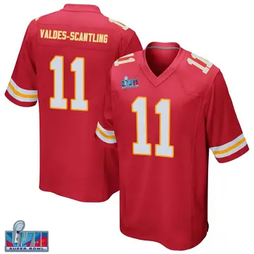 Nike Marquez Valdes-Scantling Men's Game Kansas City Chiefs Red Team Color Super Bowl LVII Patch Jersey