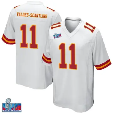 Nike Marquez Valdes-Scantling Men's Game Kansas City Chiefs White Super Bowl LVII Patch Jersey