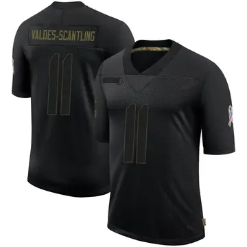 Nike Marquez Valdes-Scantling Men's Limited Kansas City Chiefs Black 2020 Salute To Service Jersey