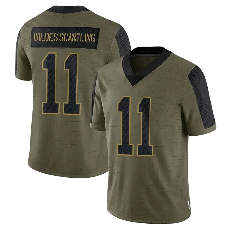 Nike Marquez Valdes-Scantling Men's Limited Kansas City Chiefs Olive 2021 Salute To Service Jersey