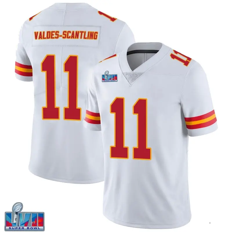 Nike Marquez Valdes-Scantling Men's Limited Kansas City Chiefs White Vapor Untouchable Super Bowl LVII Patch Jersey