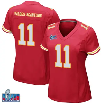Nike Marquez Valdes-Scantling Women's Game Kansas City Chiefs Red Team Color Super Bowl LVII Patch Jersey
