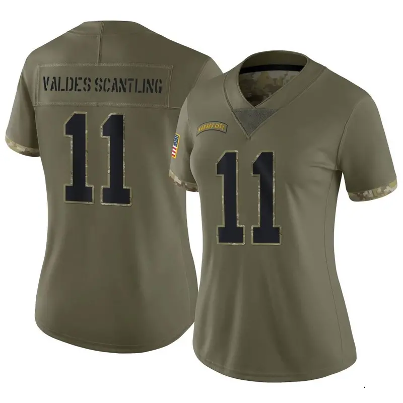 Nike Marquez Valdes-Scantling Women's Limited Kansas City Chiefs Olive 2022 Salute To Service Jersey