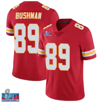 Nike Matt Bushman Men's Limited Kansas City Chiefs Red Team Color Vapor Untouchable Super Bowl LVII Patch Jersey