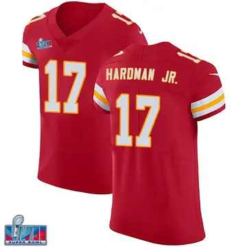 Nike Mecole Hardman Men's Elite Kansas City Chiefs Red Team Color Vapor Untouchable Super Bowl LVII Patch Jersey