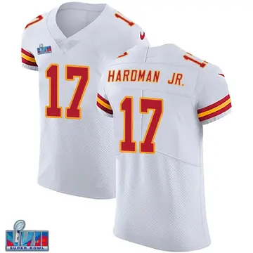 Nike Mecole Hardman Men's Elite Kansas City Chiefs White Vapor Untouchable Super Bowl LVII Patch Jersey
