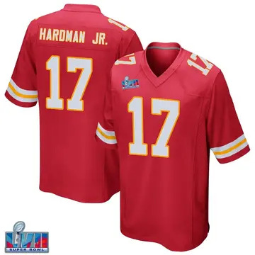 Nike Mecole Hardman Men's Game Kansas City Chiefs Red Team Color Super Bowl LVII Patch Jersey