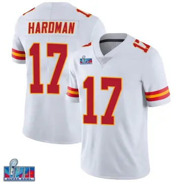 Nike Mecole Hardman Men's Limited Kansas City Chiefs White Vapor Untouchable Super Bowl LVII Patch Jersey