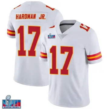 Nike Mecole Hardman Men's Limited Kansas City Chiefs White Vapor Untouchable Super Bowl LVII Patch Jersey
