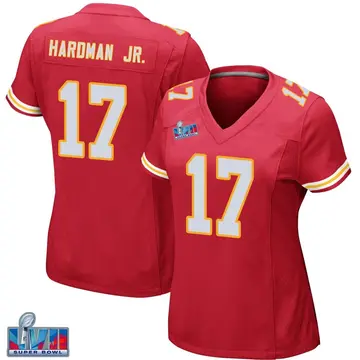 Nike Mecole Hardman Women's Game Kansas City Chiefs Red Team Color Super Bowl LVII Patch Jersey