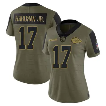 Nike Mecole Hardman Women's Limited Kansas City Chiefs Olive 2021 Salute To Service Jersey
