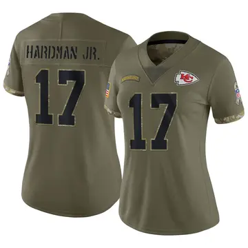 Nike Mecole Hardman Women's Limited Kansas City Chiefs Olive 2022 Salute To Service Jersey