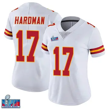 Nike Mecole Hardman Women's Limited Kansas City Chiefs White Vapor Untouchable Super Bowl LVII Patch Jersey