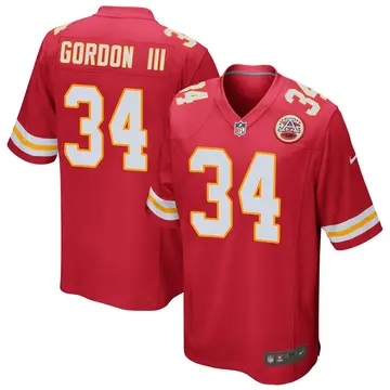 Nike Melvin Gordon III Men's Game Kansas City Chiefs Red Team Color Jersey