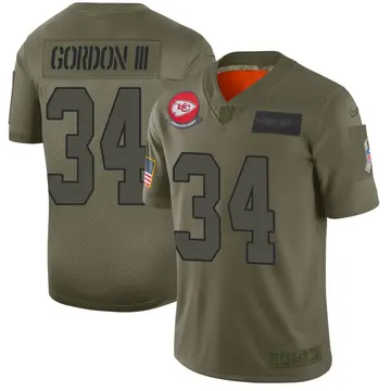 Nike Melvin Gordon III Men's Limited Kansas City Chiefs Camo 2019 Salute to Service Jersey