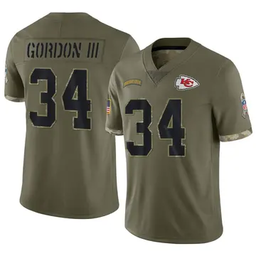 Nike Melvin Gordon III Youth Limited Kansas City Chiefs Olive 2022 Salute To Service Jersey