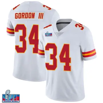 Nike Melvin Gordon III Youth Limited Kansas City Chiefs White Vapor Untouchable Super Bowl LVII Patch Jersey