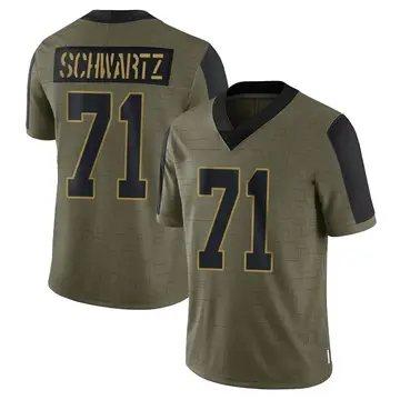 Nike Mitchell Schwartz Youth Limited Kansas City Chiefs Olive 2021 Salute To Service Jersey
