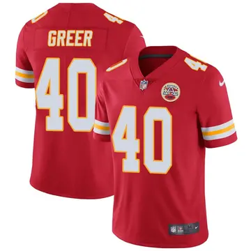 Nike Nasir Greer Men's Limited Kansas City Chiefs Red Team Color Vapor Untouchable Jersey