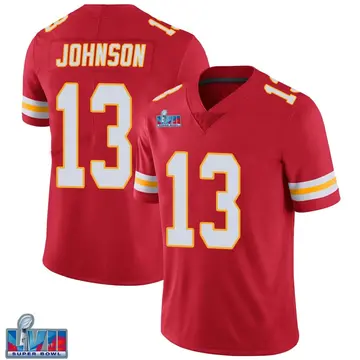Nike Nazeeh Johnson Youth Limited Kansas City Chiefs Red Team Color Vapor Untouchable Super Bowl LVII Patch Jersey