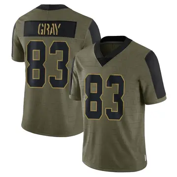 Nike Noah Gray Youth Limited Kansas City Chiefs Olive 2021 Salute To Service Jersey