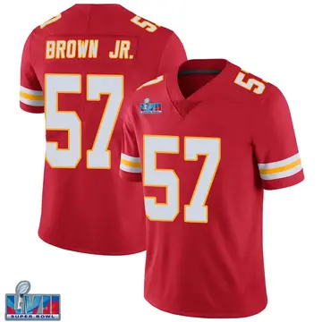 Nike Orlando Brown Jr. Youth Limited Kansas City Chiefs Red Team Color Vapor Untouchable Super Bowl LVII Patch Jersey