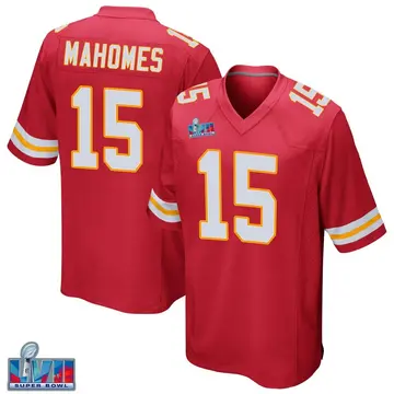 Nike Patrick Mahomes Men's Game Kansas City Chiefs Red Team Color Super Bowl LVII Patch Jersey