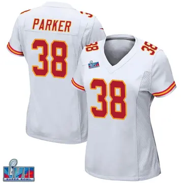 Nike Ron Parker Women's Game Kansas City Chiefs White Super Bowl LVII Patch Jersey