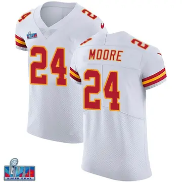 Nike Skyy Moore Men's Elite Kansas City Chiefs White Vapor Untouchable Super Bowl LVII Patch Jersey