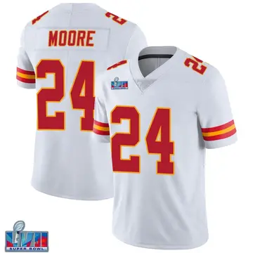 Nike Skyy Moore Men's Limited Kansas City Chiefs White Vapor Untouchable Super Bowl LVII Patch Jersey